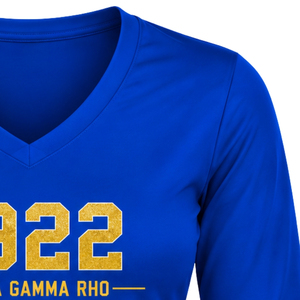 Camiseta de Manga Larga Personalizada para Mujer con Letras Griegas de Sigma Gamma Rho, Cuello Redondo, Informal, de Algodón, Venta al Por Mayor - Product Image 5