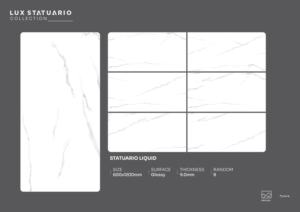 กระเบื้องพอร์ซเลนเคลือบเงา ดีไซน์หรู ขนาด 600x1200 มม. กระเบื้องแผ่นใหญ่คุณภาพพรีเมียม สำหรับโครงการตกแต่งภายในที่อยู่อาศัยและเชิงพาณิชย์ - Product Image 3