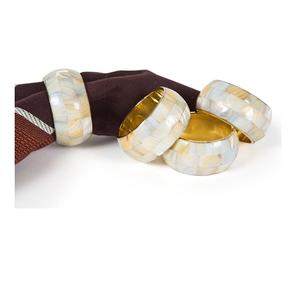 Anillos de Servilleta de Latón con Nácar de Moda para Bodas, Cenas y Ocasiones Festivas, Elegantes Anillos de Servilleta Artesanales con Hueso, Accesorio de Servilleta. - Product Image 1
