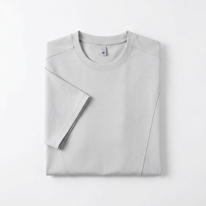 เสื้อยืดคอกลมแขนสั้นแบบยูนิเซ็กซ์ ผ้าฝ้าย 100% ทรงหลวม สีพื้น ผ้าเจอร์ซีย์ถัก ระบายอากาศได้ดี ใส่ได้ทุกฤดู - Product Image 5