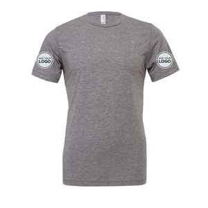 Camiseta de Algodón Peinado al por Mayor, Camiseta de Algodón Grueso Unisex de Corte Clásico, Camiseta Lisa Gris Jaspeado - Product Image 1
