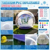 Cabine photo gonflable pour fête, globe de neige de taille humaine, décoration de Noël, boule de neige, dôme à air, maison à bulles d'air