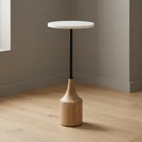 Table basse ronde moderne avec plateau en marbre et structure en fer, table d'appoint décorative pour salon