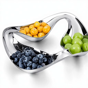 Bol en aluminium brillant poli, sans BPA, écologique, résistant à la chaleur, compatible lave-vaisselle, pour la maison, le bureau, décoratif, moderne, pour bonbons - Product Image 1