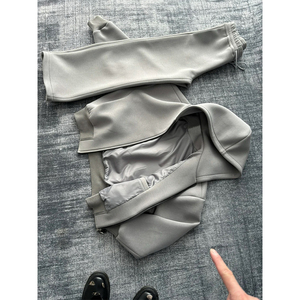 Conjunto Deportivo Unisex Gris con Capucha, Pantalones de Chándal Largos de Color Sólido, Corte Holgado, Informal, para Otoño, con Bolsillos Laterales - Product Image 5