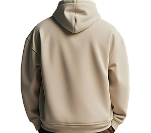 Sweat-shirt à capuche oversize pour homme, fermeture éclair quart de tour, couleur unie, polaire, manches classiques, style automne - Product Image 3