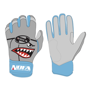 Guantes de Bateo Acolchados de Cuero Negro/Blanco NOFA, Cierre de Hebilla Ambidiestro, Guante de Entrenamiento de Béisbol Unisex para Adultos, Tallas S-XXL - Product Image 1