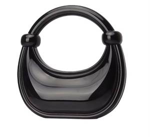 Bolso de Mano Mini de Acrílico Negro con Cadena, Bandolera, Resistente al Agua, Cierre de Cremallera, para Viajes Diarios - Product Image 1