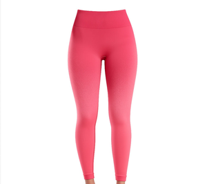 Womens Pink High Waist Sports <b>Leggings</b> Seamless Stretch Fitness Activewear Workout Pants Breathable Yoga Running Gym Training - Product Image 1