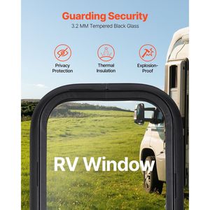 Finestra RV scorrevole verticale 12 \ "W X 24 \" H con anello di rivestimento dello schermo a rete accessori esterni - Product Image 3
