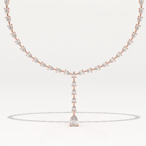 Collar de Lujo con Diamante Cultivado en Laboratorio Aarinya, Chapado en Oro de 9K, Corte Pera, Estilo Solitario en Forma de Lágrima - Product Image 5