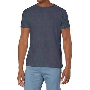 T-shirt à manches courtes pour homme, couleur bordeaux, col rond, coupe classique, couleur unie, jersey tricoté décontracté, 100% coton - Product Image 3