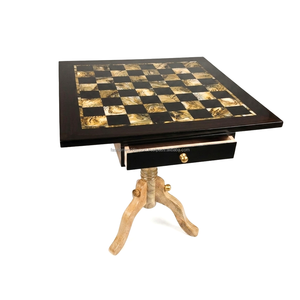 Mesa de Ajedrez de Madera con Tablero Decorativo con Acabado de Mármol y Cajón de Almacenamiento Oculto, Mueble Elegante para Juegos de Mesa en Interiores - Product Image 3