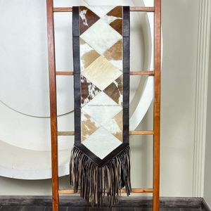 Nouveau Style décoratif en cuir de vachette véritable Patchwork chemin de Table avec bords frangés rustique Western ferme accessoires pour la maison - Product Image 4