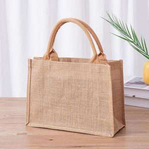 Bolsa de Yute Natural Reutilizable para Compras con Asas Dobles Resistentes y Diseño Abierto para Compras al Aire Libre - Product Image 3