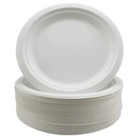 Assiette jetable ronde de 7 pouces en bagasse, écologique, biodégradable, de qualité alimentaire, pour événements hôteliers, directement de l'usine