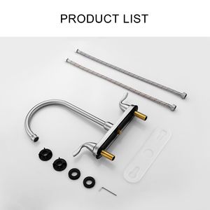 Rubinetto da cucina a 2 maniglie e 3 fori in nichel spazzolato per rubinetti da cucina - Product Image 5