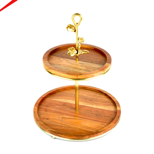 Support à gâteau en bois de manguier, forme rectangulaire, look élégant, support à cupcakes pour la cuisine, le restaurant, la boulangerie - Product Image 5