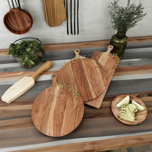 เขียงไม้อะคาเซียทรงกลม-ทำความสะอาดง่ายใช้กับเครื่องล้างจานปรับความหนาและประเภทได้อย่างปลอดภัย - Product Image 1