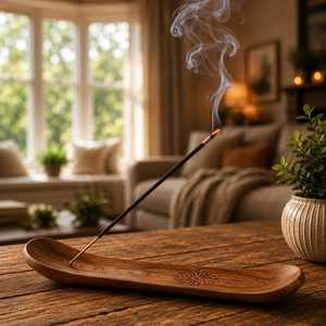Porta Incienso Ecológico de Madera con Recolector de Ceniza para Meditación en Casa, por Curio Craft - Product Image 5