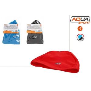 Bonnet de bain Aqua Sport Junior en polyester rouge, bleu, gris, équipement de natation élastique - Product Image 1
