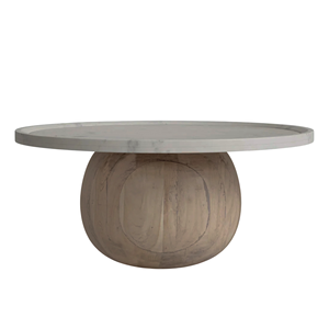 Solid Wooden Round Shape Handcrafted <b>White</b> Tray Style Top <b>White</b> Finish Long Lasting Easy Clean Luxury Living Room <b>Coffee</b> <b>Table</b> - Product Image 4