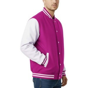 Blouson universitaire unisexe personnalisé, chaud, pour l'automne, style baseball, manches en polyester, broderie frontale, streetwear pour lycée - Product Image 4