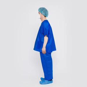 Premium Disposable Non-Woven Scrub Suit Customize Hospital Medical SMS Fabric Protective Nurse Uniform <b>Doctor</b> Workwear <b>Set</b> - Product Image 5
