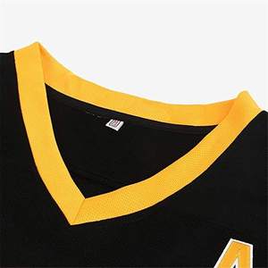 เสื้อฮอกกี้น้ำแข็งทีมสีดำแบบกำหนดเอง คอวี แขนยาว พิมพ์ลาย โพลีเอสเตอร์ 100% ระบายอากาศได้ดี เป็นมิตรกับสิ่งแวดล้อม ชุดยูนิฟอร์มทีม - Product Image 3