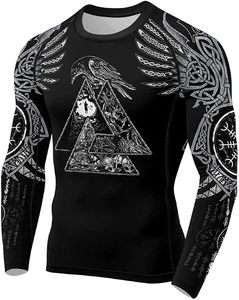 Custom Printed Anti-UV UPF50 Breathable Long Sleeve Rash Guard <b>Compression</b> MMA T-<b>Shirt</b> <b>for</b> BJJ Grappling Fitness <b>Men</b> - Product Image 2