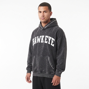 High Quality Men's Cotton Acid Wash Streetwear Hoodie Custom Rhinestone <b>Oversized</b> <b>Vintage</b> Hooded Pullover <b>Sweatshirt</b> - Product Image 3