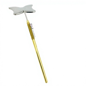 Silver Shin Butterfly Shape Eyelash <b>Mirror</b> And Gold Plasma Handle Diamond Grip Lash <b>Mirror</b> Customized - Product Image 3