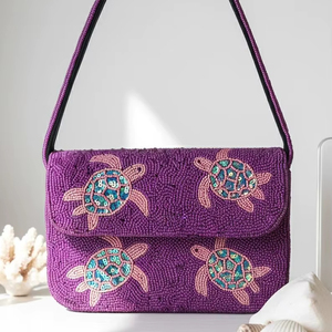 Bolso de mano informal con cuentas de vidrio multicolor certificado por MS Handicraft, hecho a mano en India, con cuentas personalizadas. - Product Image 1