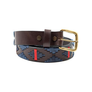 Ceinture polo traditionnelle en cuir robuste et tissu tressé à la main pour un style décontracté et équestre confortable. - Product Image 1