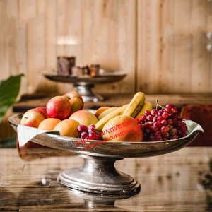 Plateau de service en aluminium massif à vendre, sur socle, pour la décoration de table, plateau à fleurs en métal de haute qualité - Product Image 5