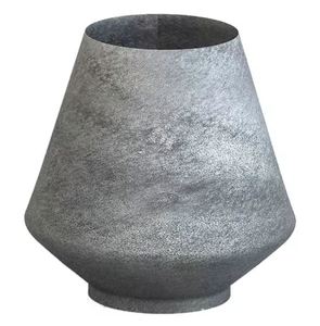 Pot en métal rond en fer galvanisé, aspect gris, jardinières modernes, décorations pour la maison - Product Image 2