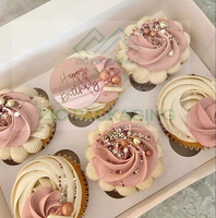 Mini petit gâteau à emporter écologique Donuts Sushi Crêpe Brownie Cupcake Boulangerie Cookie Boîtes d'emballage en papier avec inserts Fenêtre