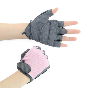 <b>Half</b> Finger Fitness Gloves Unisex Breathable Non <b>Slip</b> Grip Adjustable Wrist Strap Gym Weight Lifting Workout Training Gloves - Product Image 1