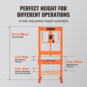 Pressa Idraulica a Telaio H da 6 Tonnellate per Garage/Officina, Piastre di Pressione in Acciaio Regolabili, Nuova Condizione, per Motori e Componenti Centrali - Product Image 4