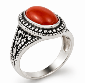 925 Silver Carnelian <b>Ring</b> | Oval Stone Dainty Band | Minimalist Boho <b>Crystal</b> <b>Ring</b> Women Gift - Product Image 1
