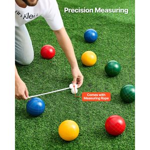 Set di Bocce con 8 Palline in Resina, Pallino 107 mm Rosso/Verde/Blu/Giallo 4 Colori, 2 Borse per il Trasporto e Corda di Misurazione, Giochi da Spiaggia - Product Image 4