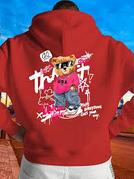Sudadera con Capucha Casual para Hombre, Personalizable con Estampado Digital de Letras y Dibujos, Cuello Redondo, Invierno, Algodón y Elastano, Tejido de Punto - Product Image 2