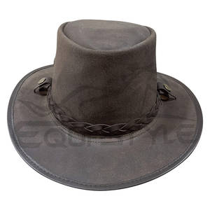 หมวกหนังขายส่ง หมวกสำหรับทุกเพศ เหมาะสำหรับการเดินทางกลางแจ้ง หมวกสไตล์ออสเตรเลีย รับผลิตตามแบบ OEM หมวกคาวบอยคุณภาพสูง - Product Image 1