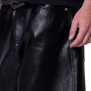 กางเกงขาสั้นหนังทรงหลวมคุณภาพสูงสำหรับผู้หญิงผู้ชาย พิมพ์ลายตัวอักษร เนื้อผ้านุ่ม ปรับแต่งได้ ดีไซน์เรียบง่าย ทันสมัย เหมาะสำหรับใส่ในชีวิตประจำวัน - Product Image 4