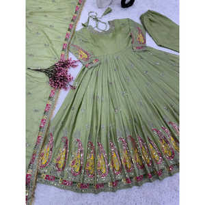 Vestido de Fiesta de Diseñador Talla XL con Falda y Dupatta, Estilo Elegante - Product Image 5