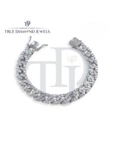 สร้อยข้อมือเพชรทรงบาแกตต์พรีเมียม ทอง 10KT 14KT ระดับความสะอาด VS1 VS2 สี H-I หรูหรา ประดับเพชรเต็มเส้น เครื่องประดับแฟชั่นสุดหรู - Product Image 6