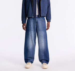 Pantalones Vaqueros Anchos de Mezclilla Lavada para Hombre, Cintura Media, Corte Holgado, Estilo Casual de Algodón, Estilo Otoñal - Product Image 1