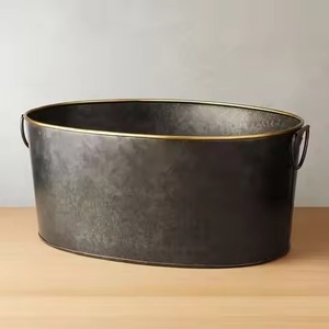 Large Size Metal Ice Beverage Tub Stainless Steel Party Cooler Bucket <b>Wine</b> Beer Chiller Tub Table Use - Product Image 4