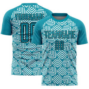 Custom Black Gold Geometric Pattern Soccer Jersey Men's Short Sleeve Quick Dry <b>Polyester</b> Sport T-<b>Shirt</b> Regular Fit O-Neck - Product Image 6