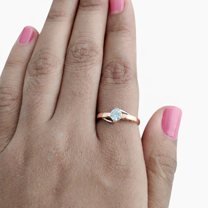 18K rose <b>Gold</b> Solitaire Diamond <b>Ring</b> Classic Prong <b>Set</b> Minimalist Engagement <b>Ring</b> for Women Daily Wear High Polish Finish - Product Image 2